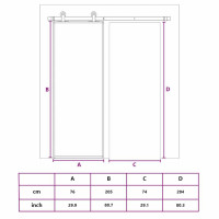 Produktbild för Skjutdörr frostat ESG-glas och aluminium 76x205 cm vit