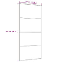 Produktbild för Skjutdörr frostat ESG-glas och aluminium 90x205 cm svart