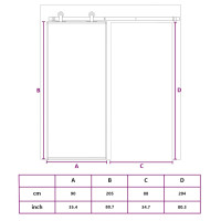 Produktbild för Skjutdörr frostat ESG-glas och aluminium 90x205 cm svart