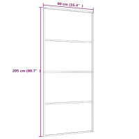 Produktbild för Skjutdörr ESG-glas och aluminium 90x205 cm vit