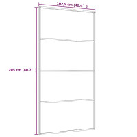 Produktbild för Skjutdörr ESG-glas och aluminium 102,5x205 cm vit