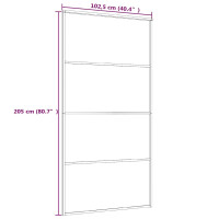 Produktbild för Skjutdörr frostat ESG-glas och aluminium 102,5x205 cm vit