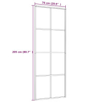 Produktbild för Skjutdörr ESG-glas och aluminium 76x205 cm vit