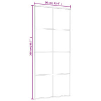 Produktbild för Skjutdörr ESG-glas och aluminium 90x205 cm vit