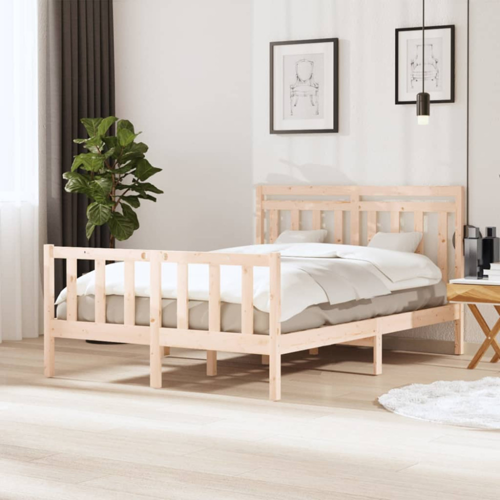 Produktbild för Sängram massivt trä 140x190 cm