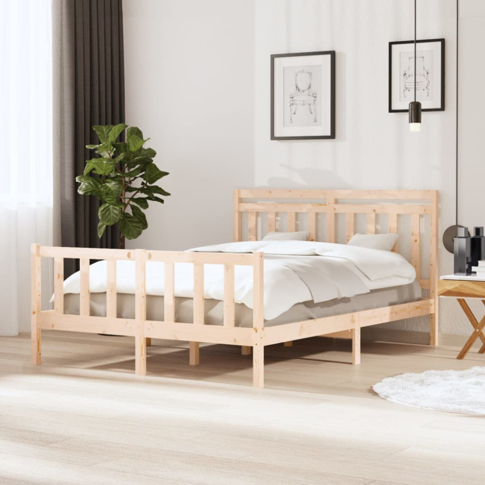 Produktbild för Sängram massivt trä 150x200 cm