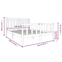 Produktbild för Sängram massivt trä 160x200 cm