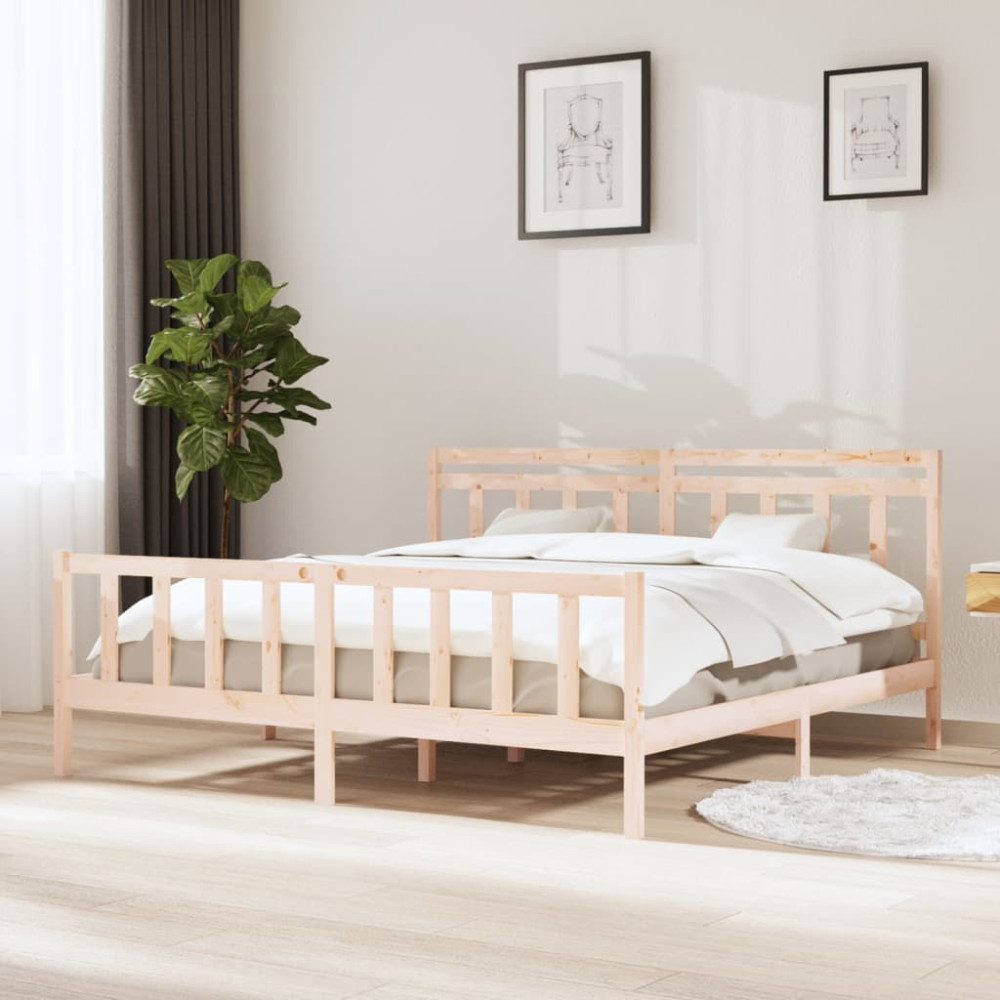 Produktbild för Sängram massivt trä 200x200 cm