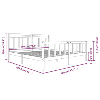 Produktbild för Sängram massivt trä 200x200 cm