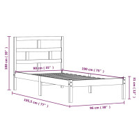 Produktbild för Sängram massiv furu 90x190 cm