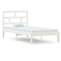 Produktbild för Sängram massiv furu 90x190 cm vit