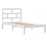 Produktbild för Sängram massiv furu 90x190 cm vit
