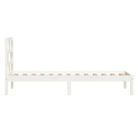 Produktbild för Sängram massiv furu 90x190 cm vit