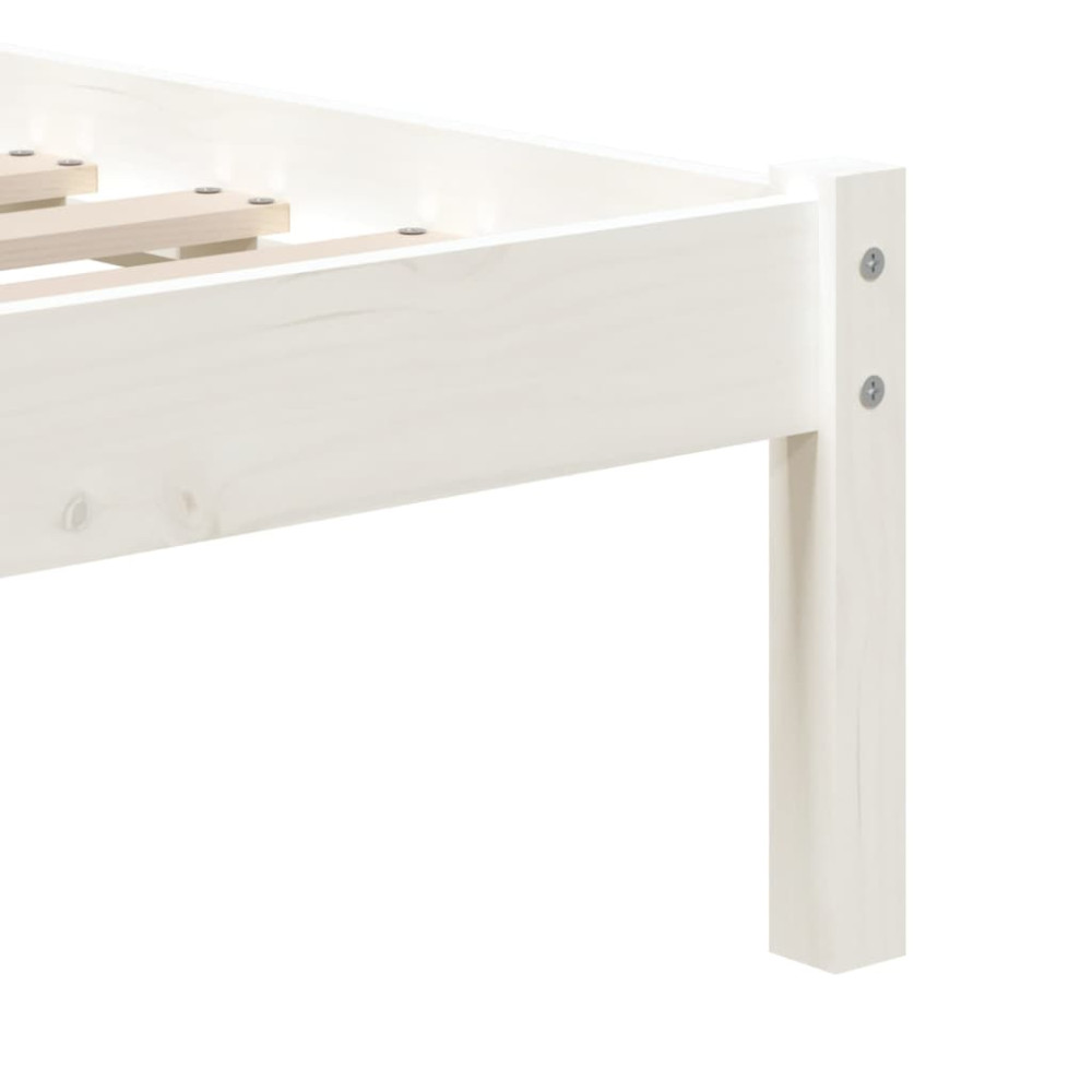 Produktbild för Sängram massiv furu 90x190 cm vit