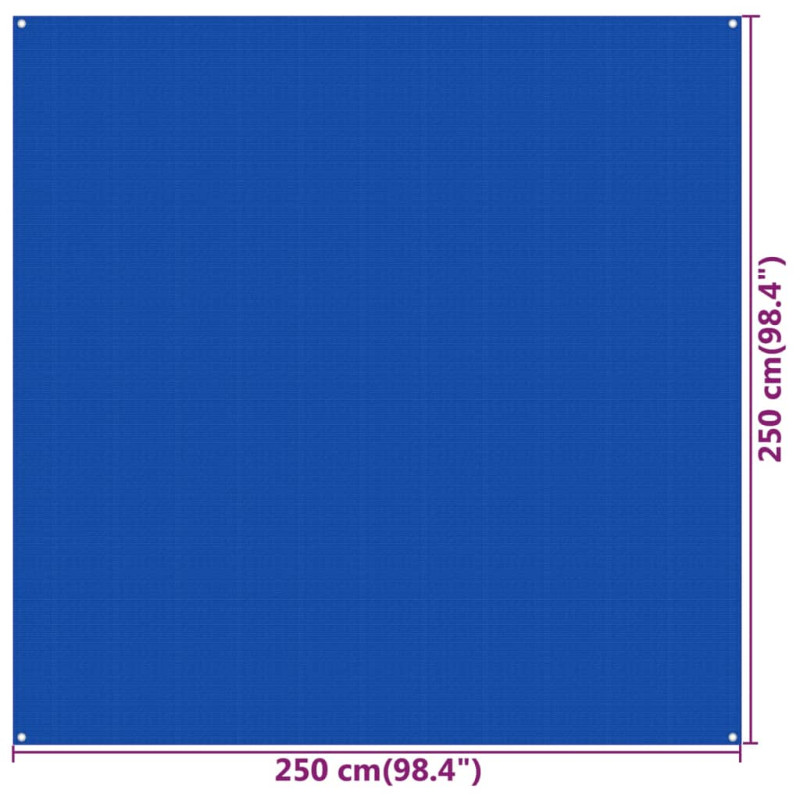 Produktbild för Tältmatta 250x250 cm blå HDPE