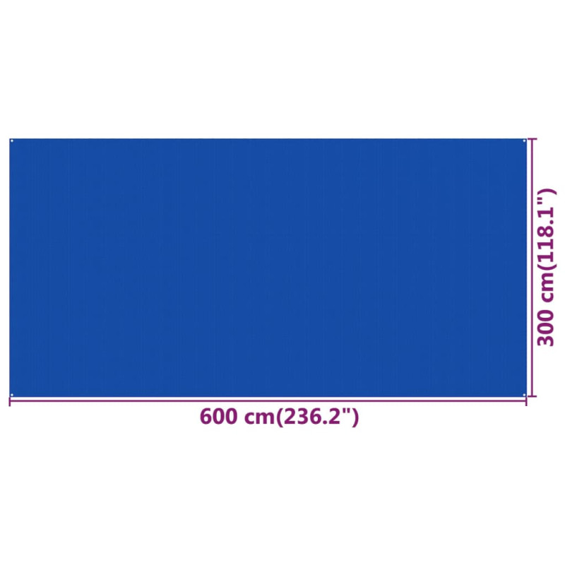 Produktbild för Tältmatta 300x600 cm blå HDPE