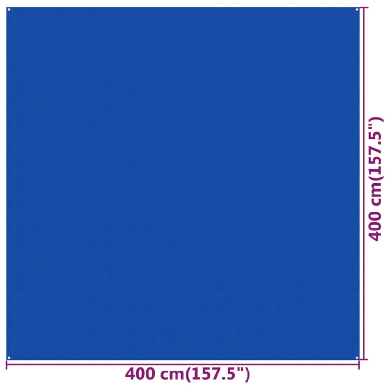 Produktbild för Tältmatta 400x400 cm blå HDPE