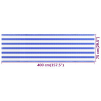 Produktbild för Balkongskärm blå och vit 75x400 cm HDPE