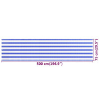 Produktbild för Balkongskärm blå och vit 75x500 cm HDPE