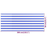 Produktbild för Balkongskärm blå och vit 90x300 cm HDPE