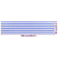 Produktbild för Balkongskärm blå och vit 90x500 cm HDPE