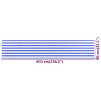 Produktbild för Balkongskärm blå och vit 90x600 cm HDPE