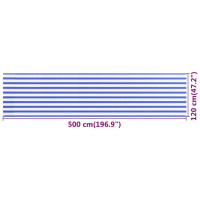 Produktbild för Balkongskärm blå och vit 120x500 cm HDPE