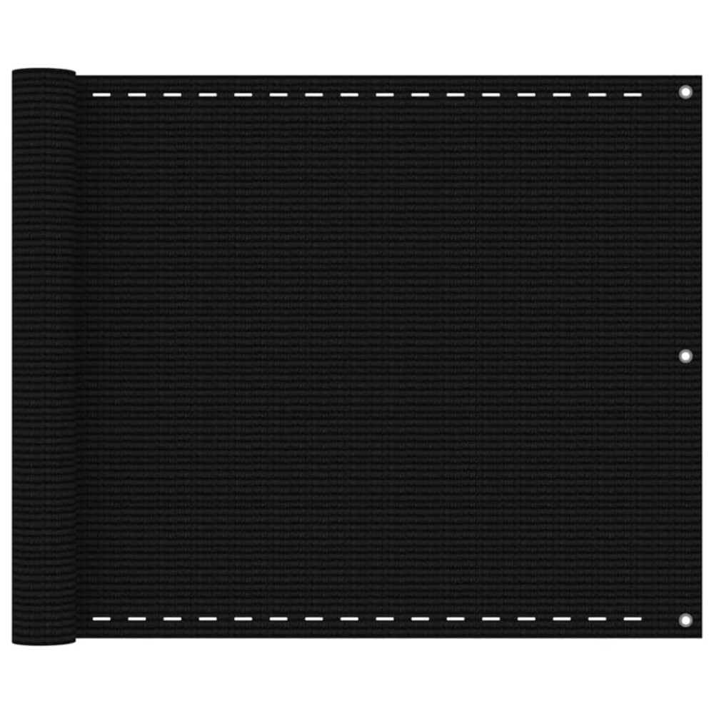 Produktbild för Balkongskärm svart 75x300 cm HDPE