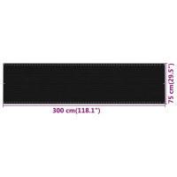 Produktbild för Balkongskärm svart 75x300 cm HDPE
