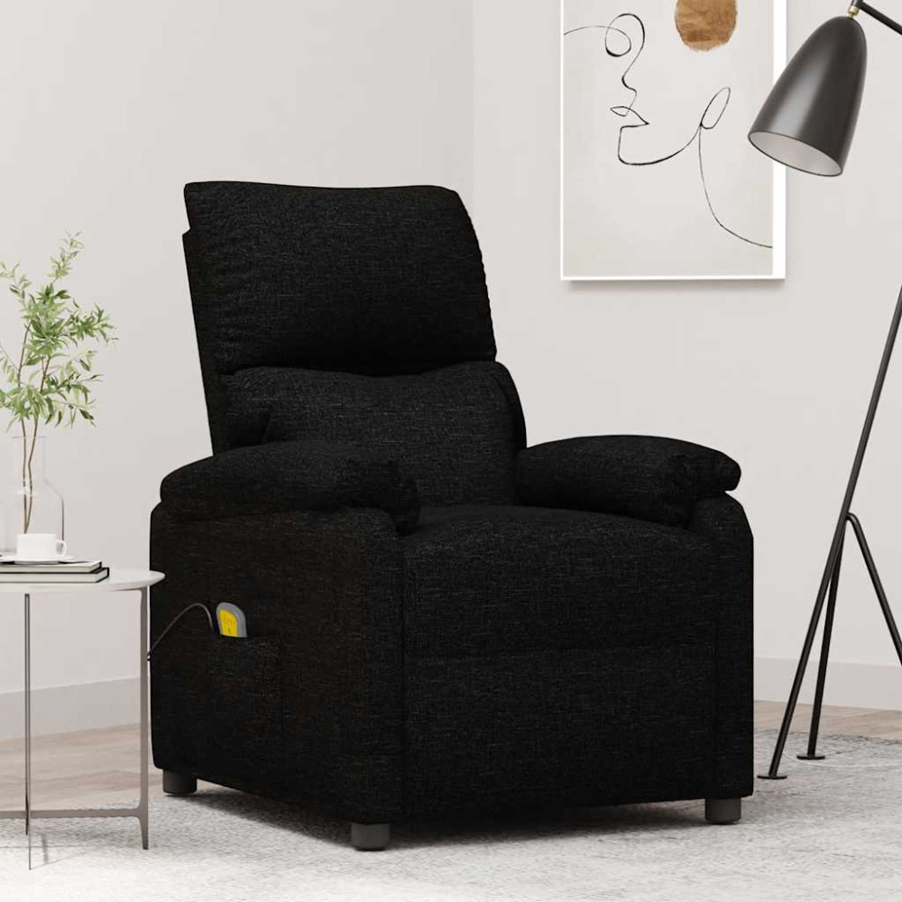 Produktbild för Massagefåtölj svart tyg