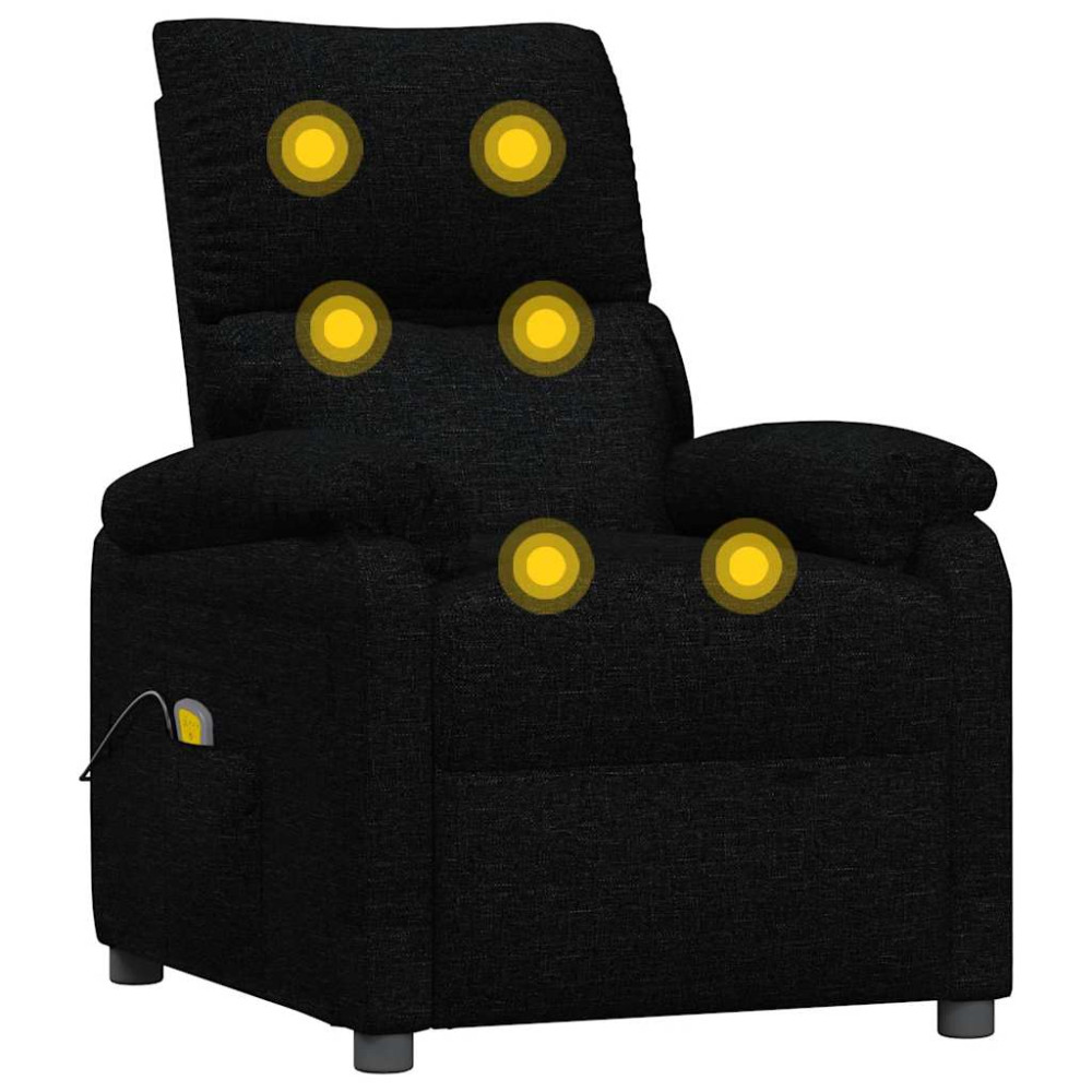 Produktbild för Massagefåtölj svart tyg