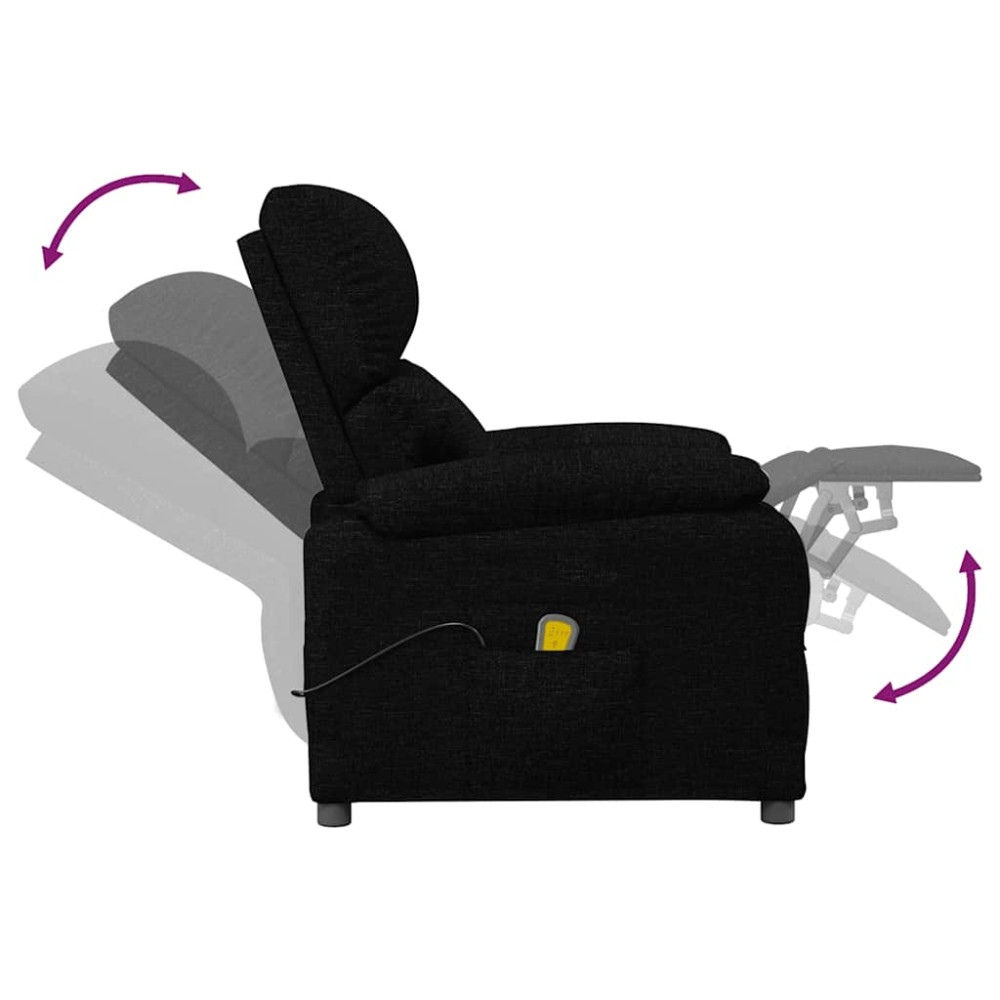 Produktbild för Massagefåtölj svart tyg