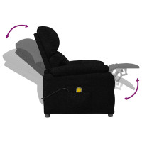 Produktbild för Massagefåtölj svart tyg