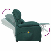 Produktbild för Massagefåtölj mörkgrön tyg