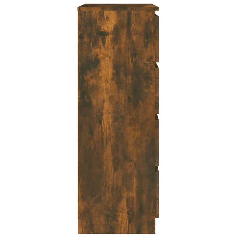 Produktbild för Byrå rökfärgad ek 60x35x98,5 cm konstruerat trä