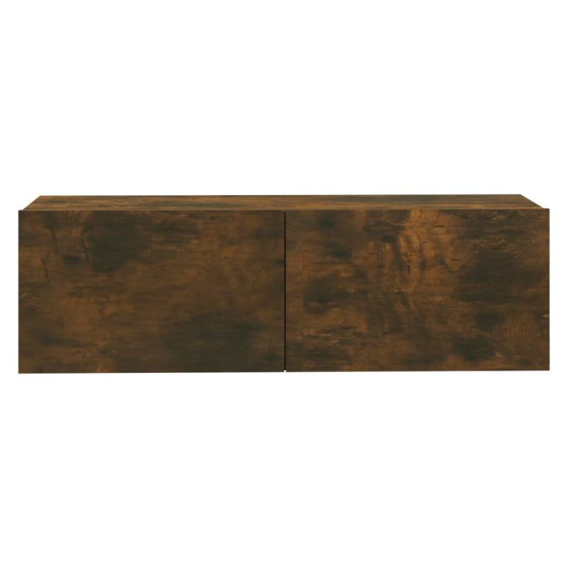 Produktbild för Tv-bänk för vägg rökfärgad ek 100x30x30 cm konstruerat trä