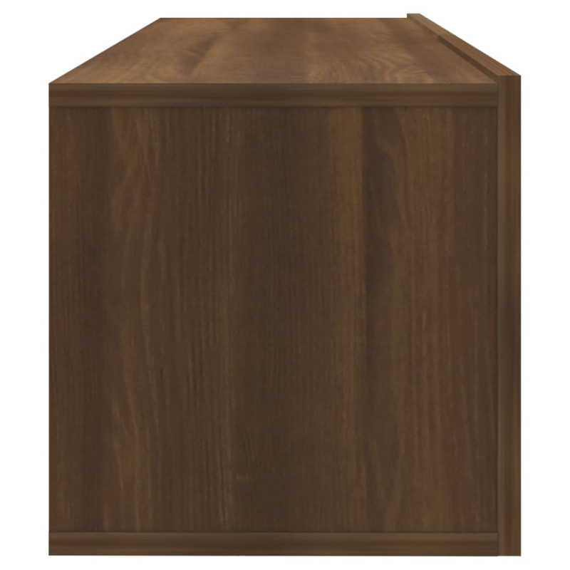Produktbild för Tv-bänk för vägg brun ek 100x30x30 cm konstruerat trä