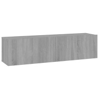 Miniatyr av produktbild för TV-bänk för vägg grå sonoma 120x30x30 cm konstruerat trä