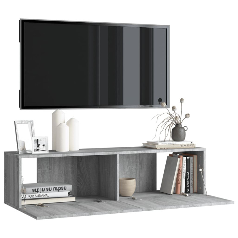 Produktbild för TV-bänk för vägg grå sonoma 120x30x30 cm konstruerat trä