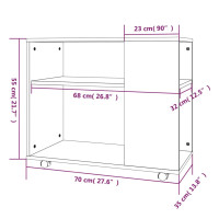 Produktbild för Soffbord rökfärgad ek 70x35x55 cm konstruerat trä