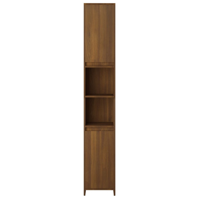 Produktbild för Badrumsskåp brun ek 30x30x183,5 cm konstruerat trä