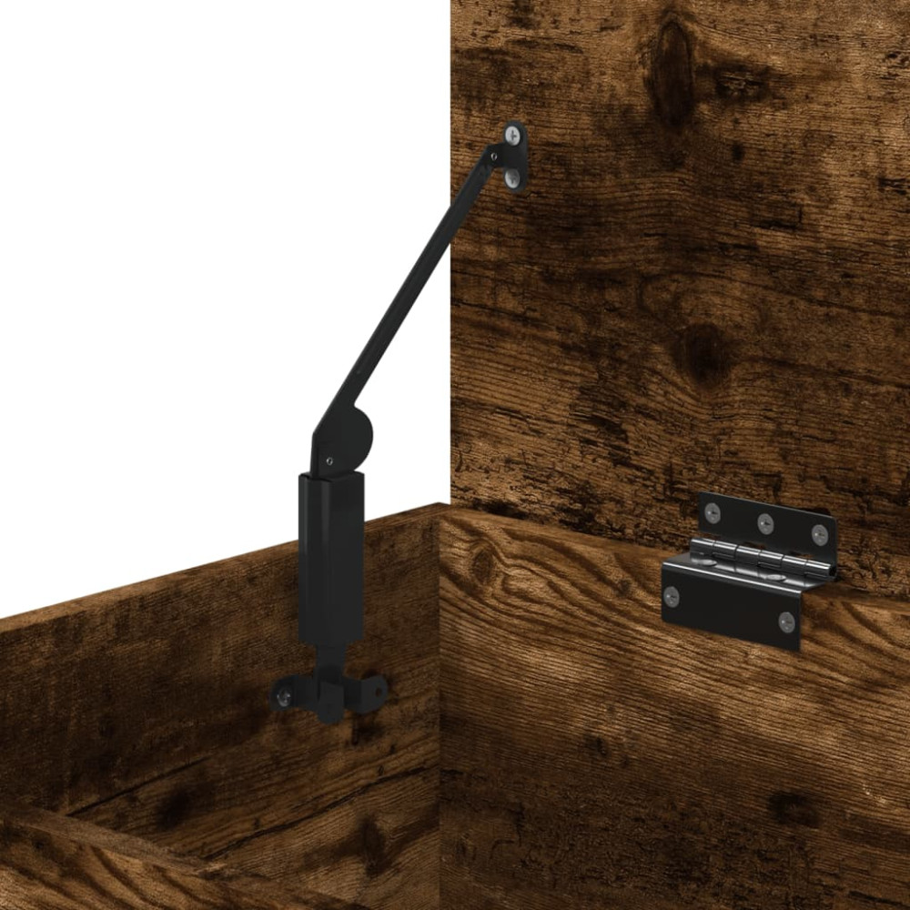 Produktbild för Förvaringskista rökfärgad ek 84x42x46 cm konstruerat trä