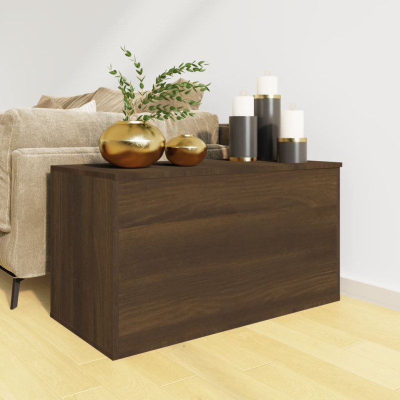 Produktbild för Förvaringskista brun ek 84x42x46 cm konstruerat trä