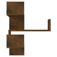 Produktbild för Vägghörnhylla rökfärgad ek 40x40x50 cm konstruerat trä