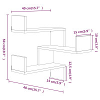 Produktbild för Vägghörnhylla rökfärgad ek 40x40x50 cm konstruerat trä