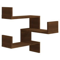 Produktbild för Vägghörnhylla brun ek 40x40x50 cm konstruerat trä
