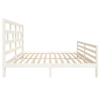 Produktbild för Sängram vit massivt trä 180x200 cm