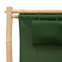 Miniatyr av produktbild för Solstol bambu och kanvas grön