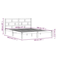 Produktbild för Sängram massiv furu 120x190 cm