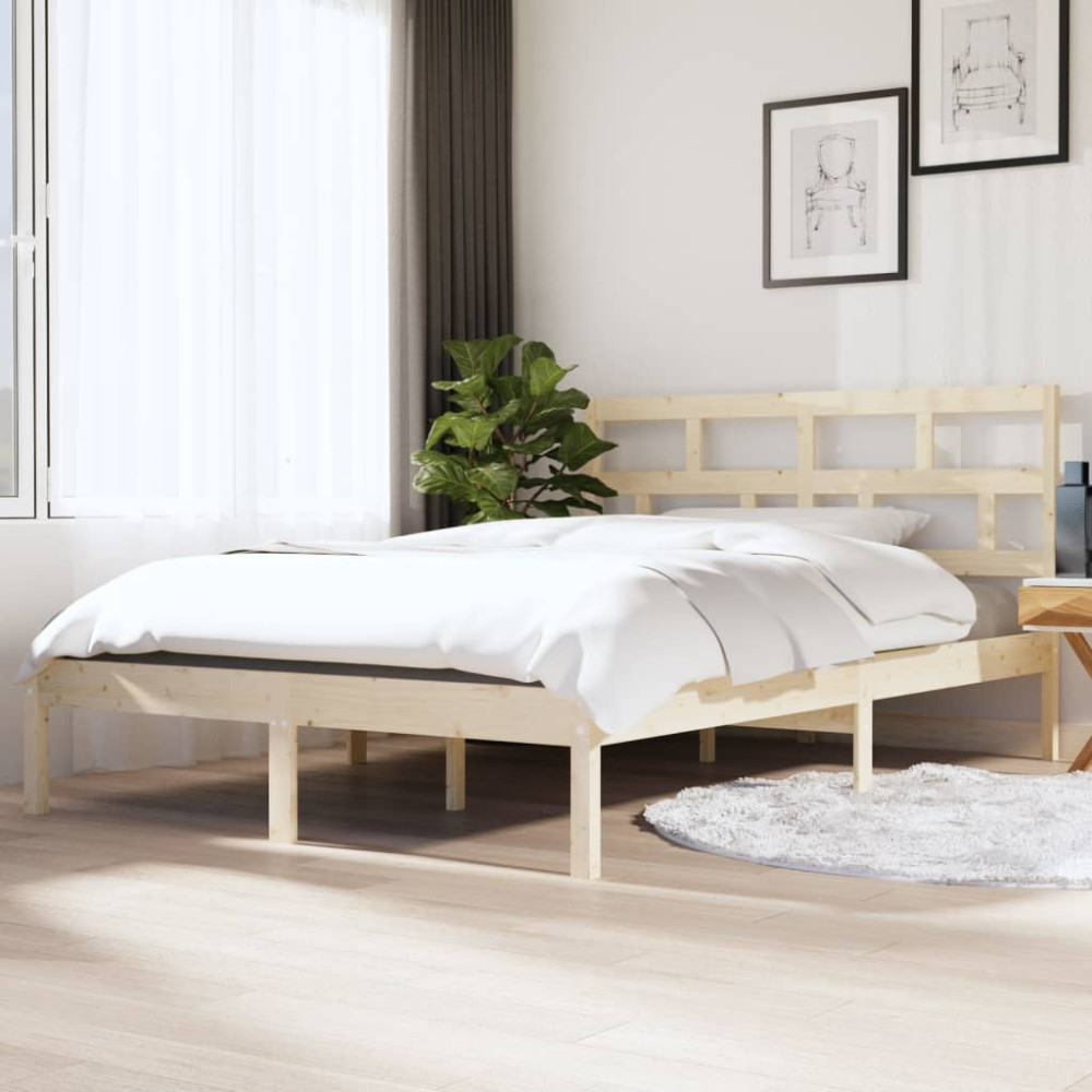 Produktbild för Sängram massiv furu 135x190 cm